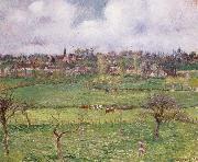 View of Bazincourt Camille Pissarro